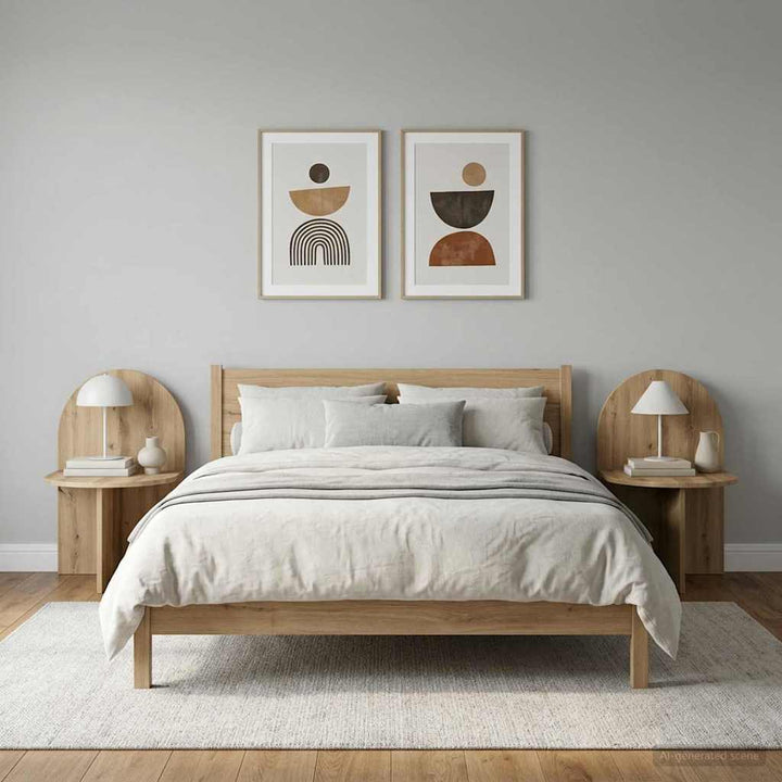 Sengebord 2 pcs Artisan-eg 48 x 49 x 65 cm Konstrueret træ