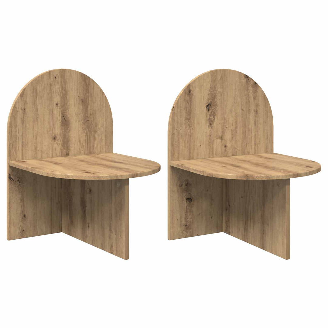 Sengebord 2 pcs Artisan-eg 48 x 49 x 65 cm Konstrueret træ