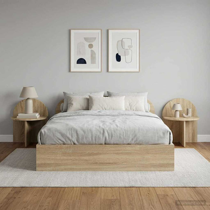 Sengebord 2 pcs Sonoma-eg 40 x 35,5 x 45,5 cm Konstrueret træ