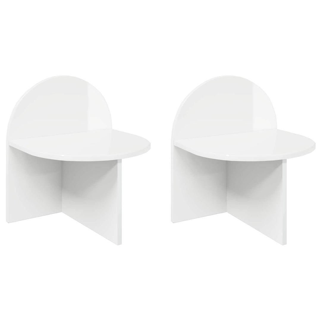 Sengebord 2 pcs Hvid højglans 40 x 35,5 x 45,5 cm