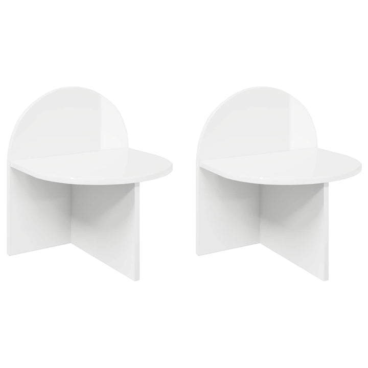 Sengebord 2 pcs Hvid højglans 40 x 35,5 x 45,5 cm