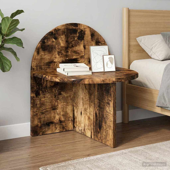 Sengebord 2 pcs Røget eg 40 x 35,5 x 45,5 cm Konstrueret træ