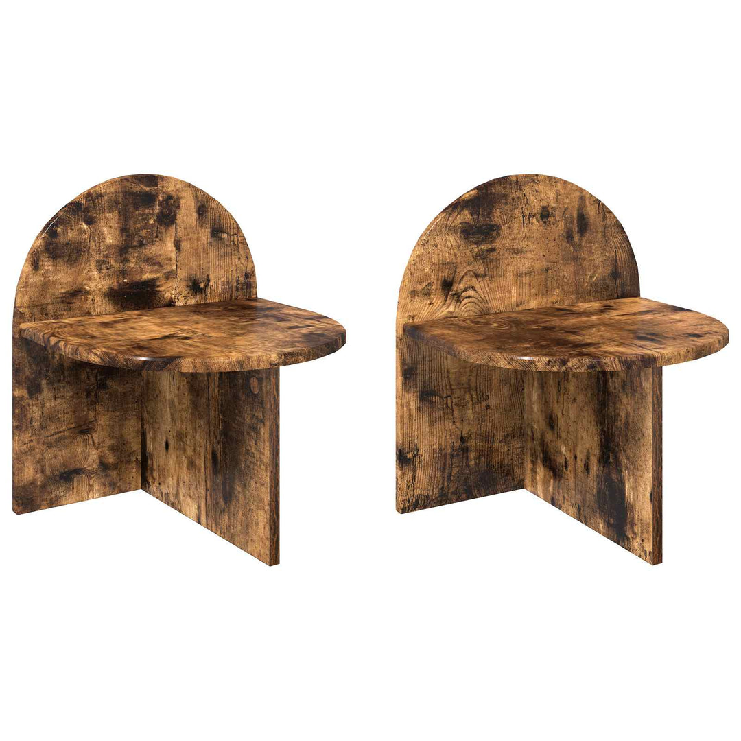 Sengebord 2 pcs Røget eg 40 x 35,5 x 45,5 cm Konstrueret træ