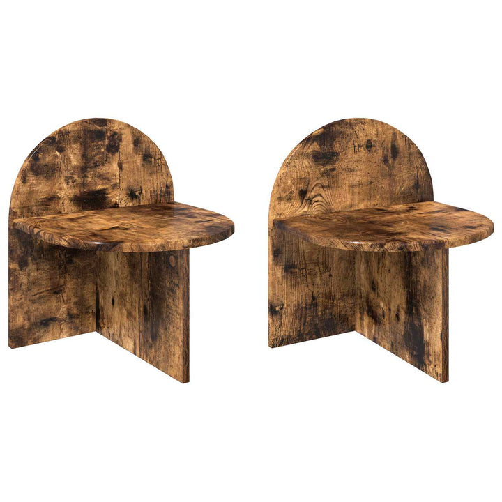 Sengebord 2 pcs Røget eg 40 x 35,5 x 45,5 cm Konstrueret træ