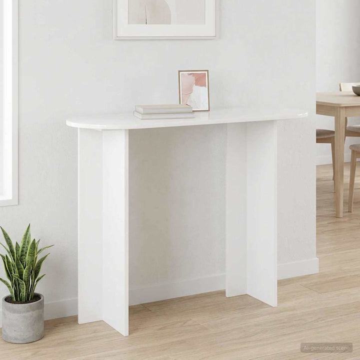 Konsolbord Hvid højglans 100 x 39,5 x 75 cm Konstrueret træ