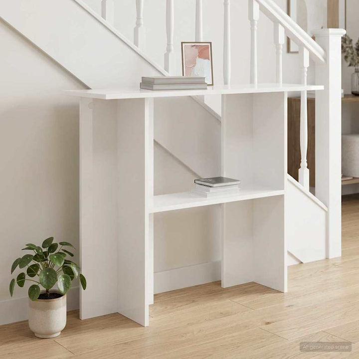 Konsolbord Hvid 100 x 30 x 75 cm Konstrueret træ