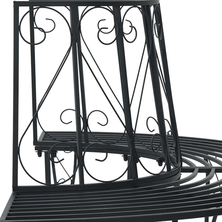 Træ Bænk 4-Antal sæder 160 x 80 x 89 cm Stål Sort halvrund