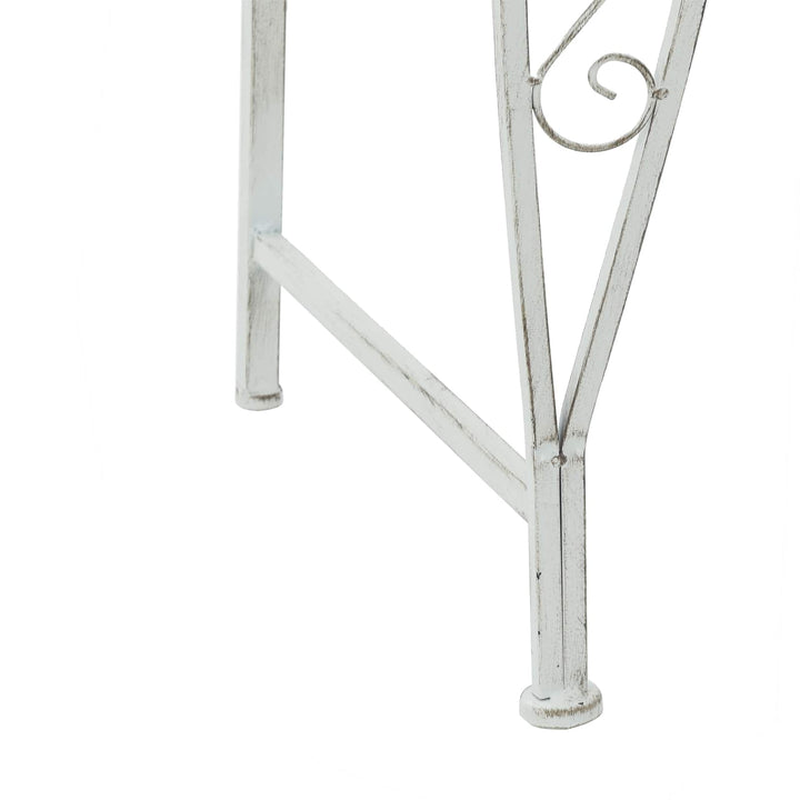 Træ Bænk 4-Antal sæder 160 x 80 x 89 cm Stål Antik hvid