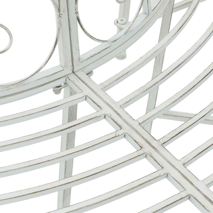 Træ Bænk 4-Antal sæder 160 x 80 x 89 cm Stål Antik hvid