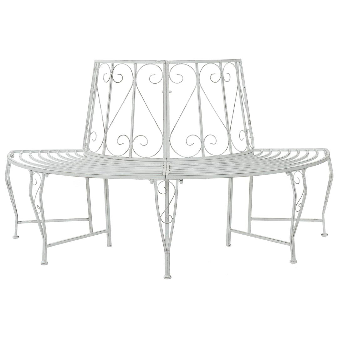 Træ Bænk 4-Antal sæder 160 x 80 x 89 cm Stål Antik hvid