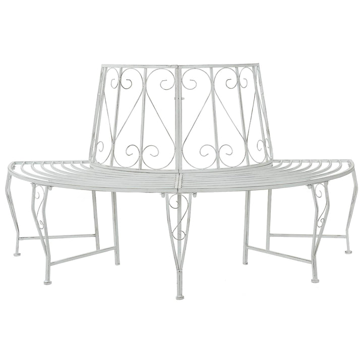 Træ Bænk 4-Antal sæder 160 x 80 x 89 cm Stål Antik hvid