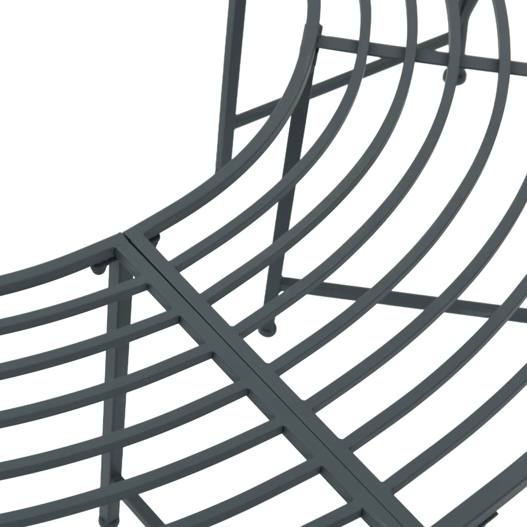 Træ Bænk 4-Antal sæder 160 x 80 x 44 cm Stål Sølvgrå halvrund