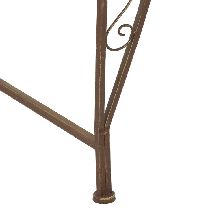 Træ Bænk 8-Antal sæder Ø 160 x 44 cm Stål Antik Brun Rund