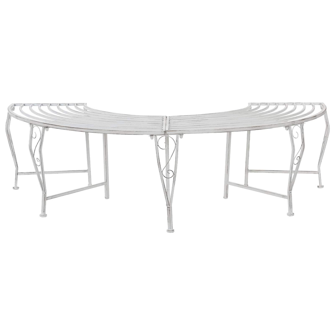 Træ Bænk 4-Antal sæder 160 x 80 x 44 cm Stål Antik hvid