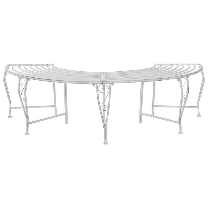 Træ Bænk 4-Antal sæder 160 x 80 x 44 cm Stål Antik hvid