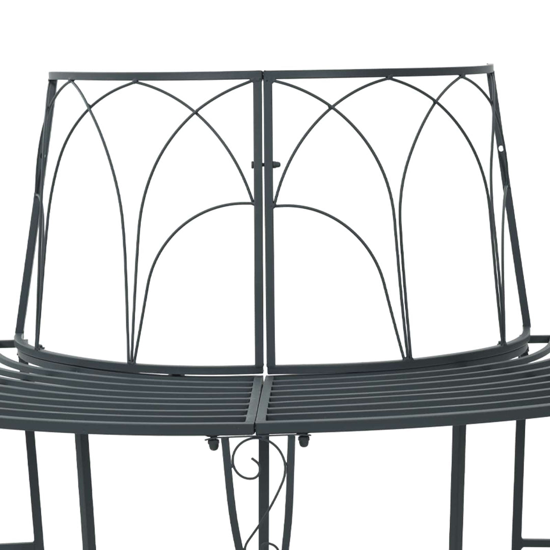 Træ Bænk 4-Antal sæder 160 x 80 x 89 cm Stål Sølvgrå halvrund