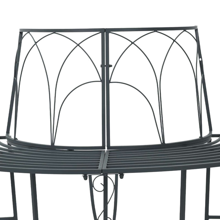 Træ Bænk 4-Antal sæder 160 x 80 x 89 cm Stål Sølvgrå halvrund