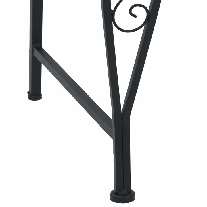 Træ Bænk 8-Antal sæder Ø 160 x 89 cm Stål Sort Rund