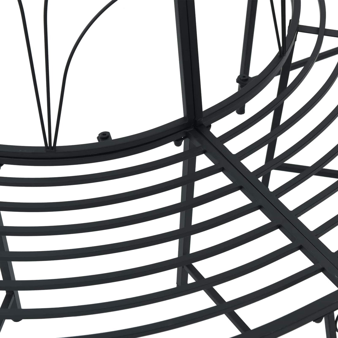 Træ Bænk 4-Antal sæder 160 x 80 x 89 cm Stål Sort halvrund