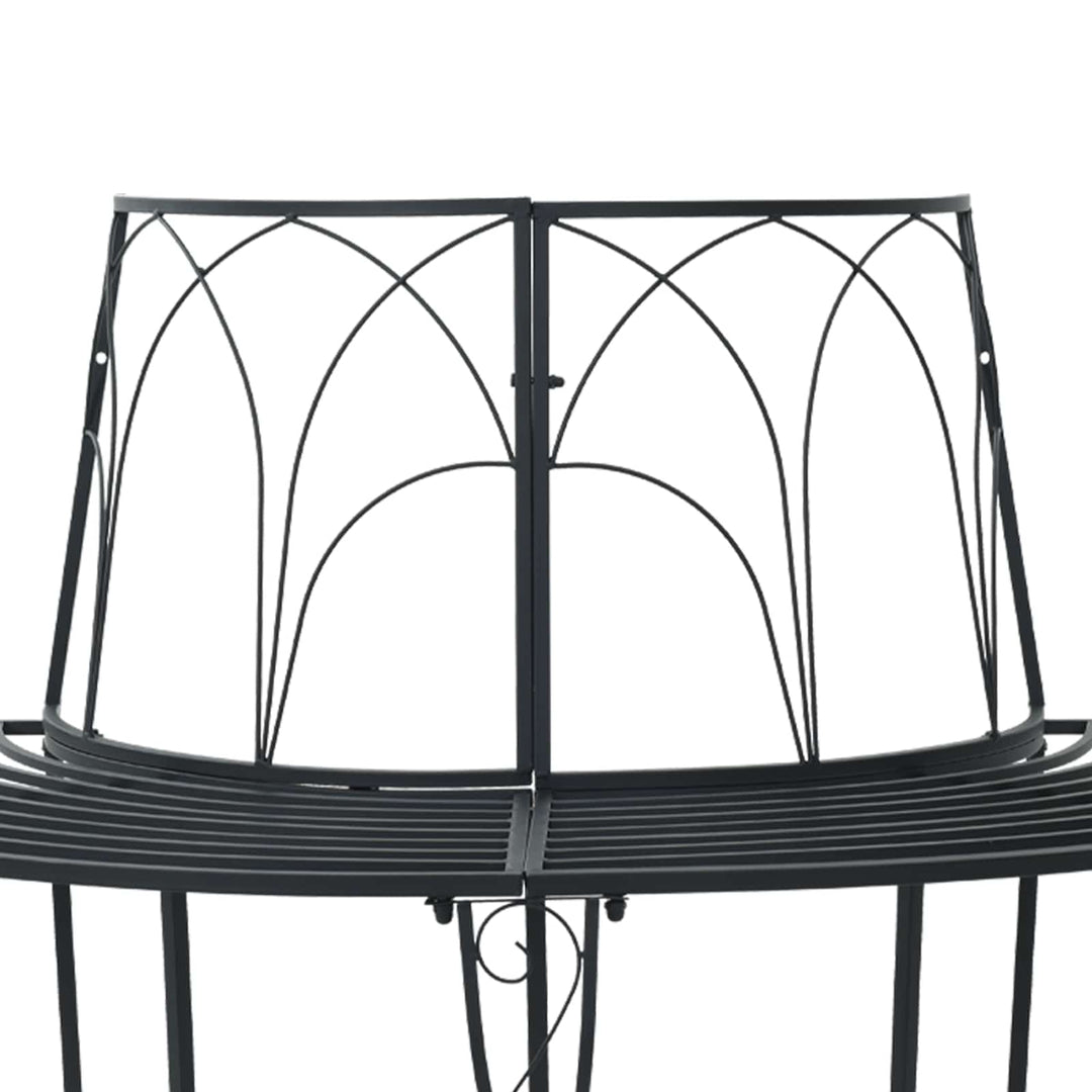 Træ Bænk 4-Antal sæder 160 x 80 x 89 cm Stål Sort halvrund