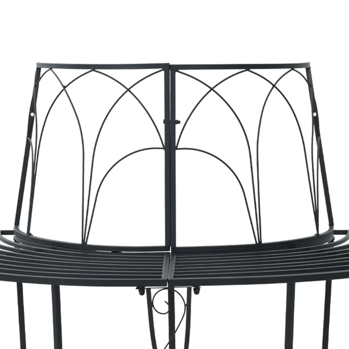 Træ Bænk 4-Antal sæder 160 x 80 x 89 cm Stål Sort halvrund