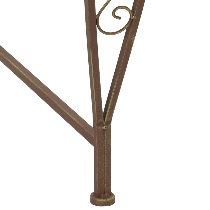 Træ Bænk 8-Antal sæder Ø 160 x 89 cm Stål Antik Brun Rund