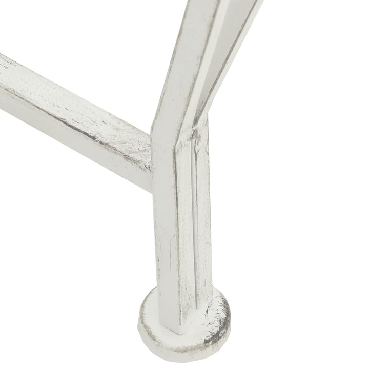 Træ Bænk 8-Antal sæder Ø 160 x 89 cm Stål Antik hvid Rund