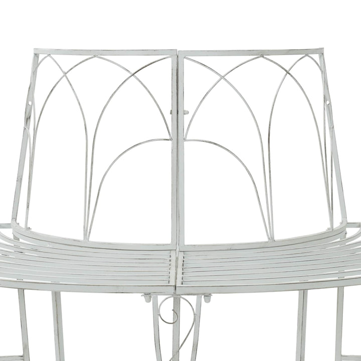 Træ Bænk 4-Antal sæder 160 x 80 x 89 cm Stål Antik hvid