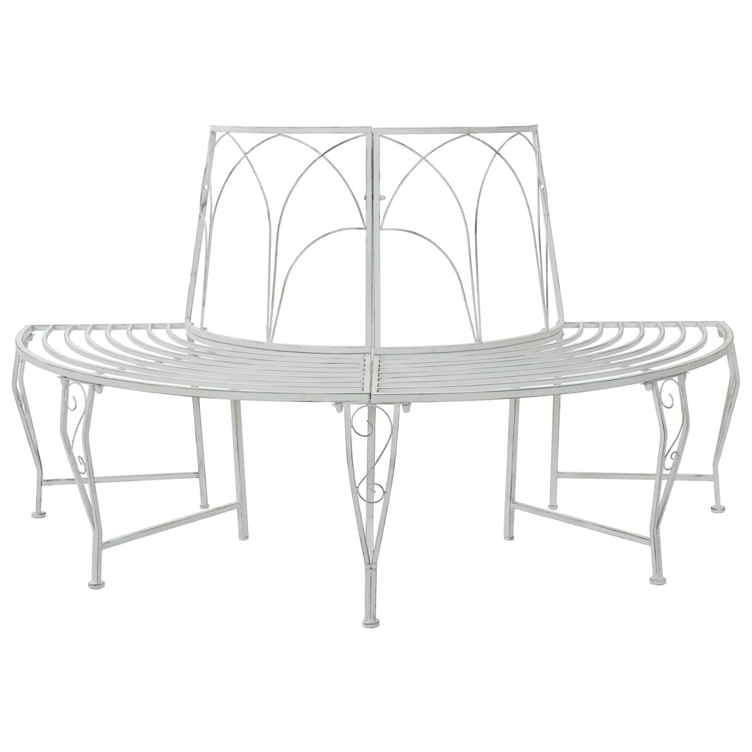 Træ Bænk 4-Antal sæder 160 x 80 x 89 cm Stål Antik hvid
