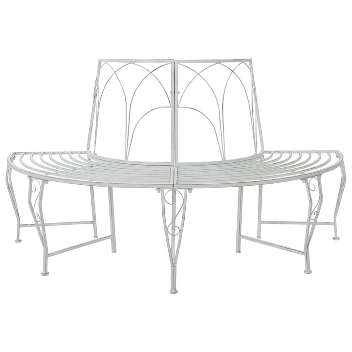 Træ Bænk 4-Antal sæder 160 x 80 x 89 cm Stål Antik hvid