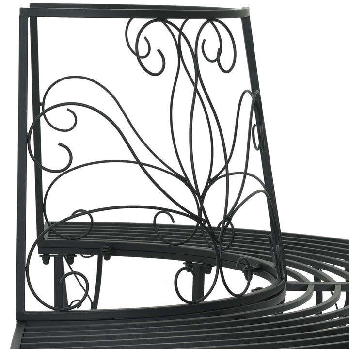 Træ Bænk 4-Antal sæder 160 x 80 x 89 cm Stål Sort halvrund
