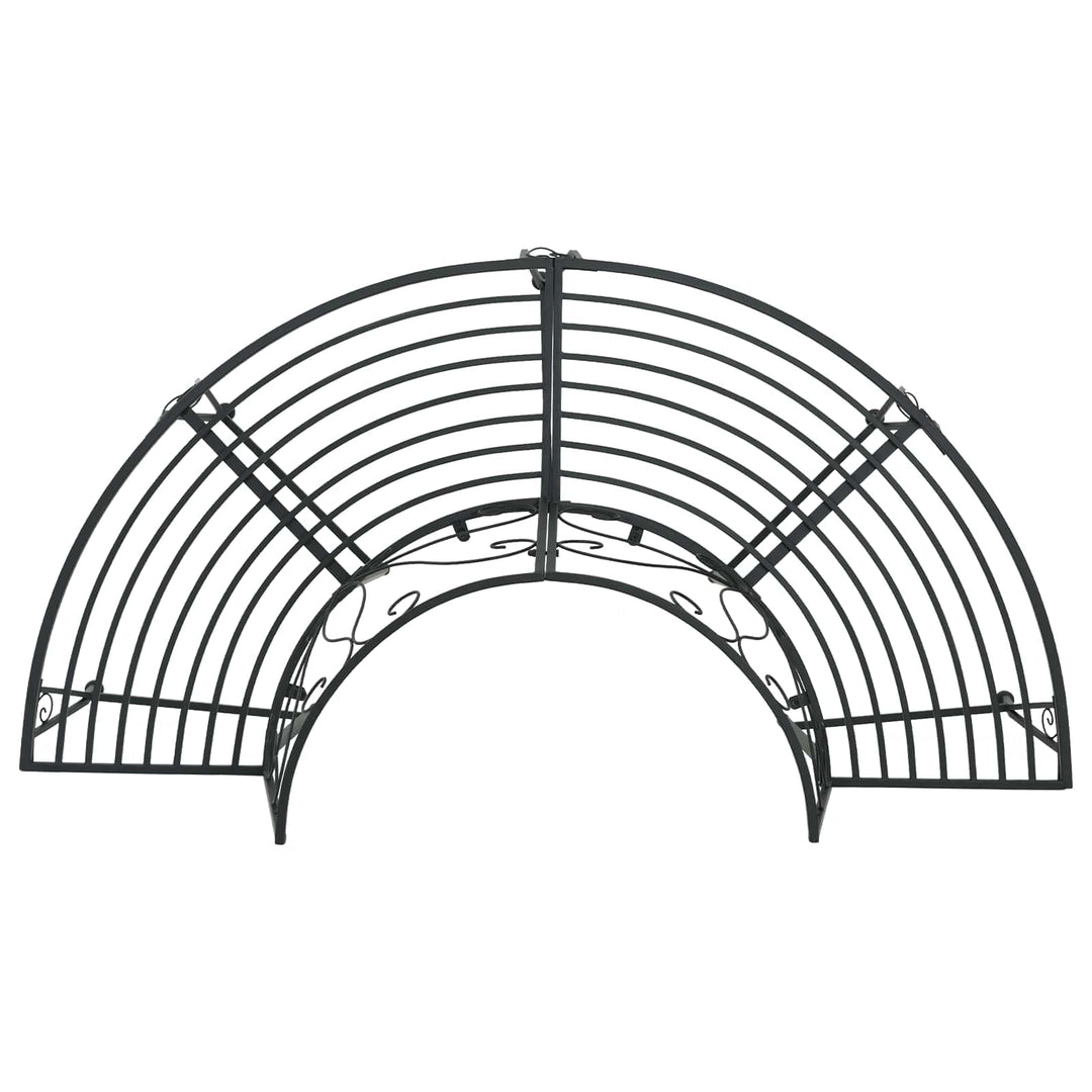 Træ Bænk 4-Antal sæder 160 x 80 x 89 cm Stål Sort halvrund