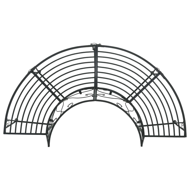 Træ Bænk 4-Antal sæder 160 x 80 x 89 cm Stål Sort halvrund