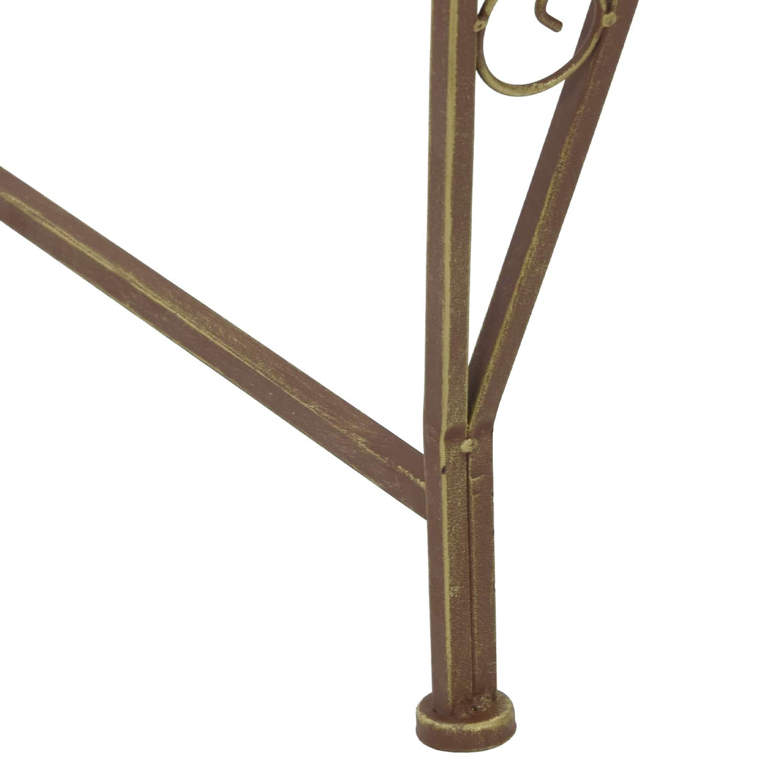 Træ Bænk 8-Antal sæder Ø 160 x 89 cm Stål Antik Brun Rund
