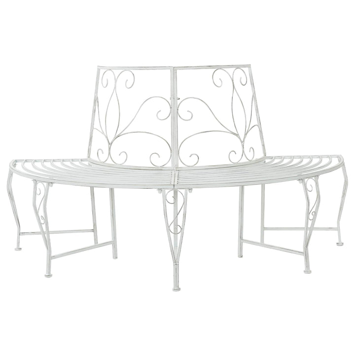 Træ Bænk 4-Antal sæder 160 x 80 x 89 cm Stål Antik hvid