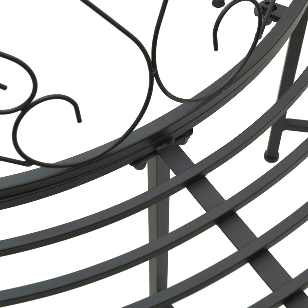Træ Bænk 8-Antal sæder Ø 160 x 89 cm Stål Sort Rund