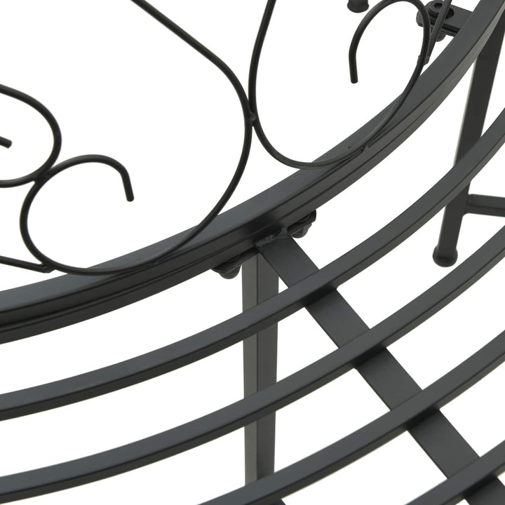 Træ Bænk 8-Antal sæder Ø 160 x 89 cm Stål Sort Rund