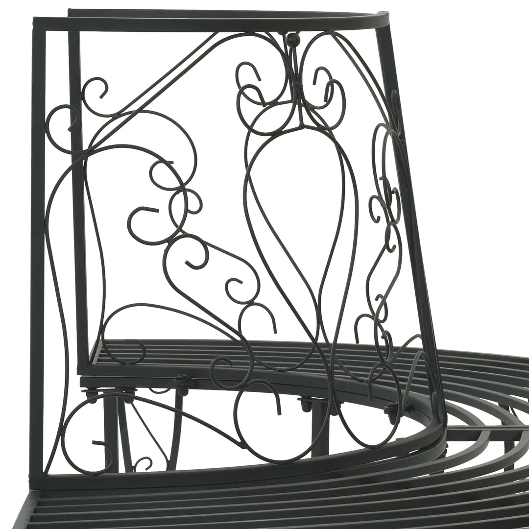 Træ Bænk 4-Antal sæder 160 x 80 x 89 cm Stål Sort halvrund