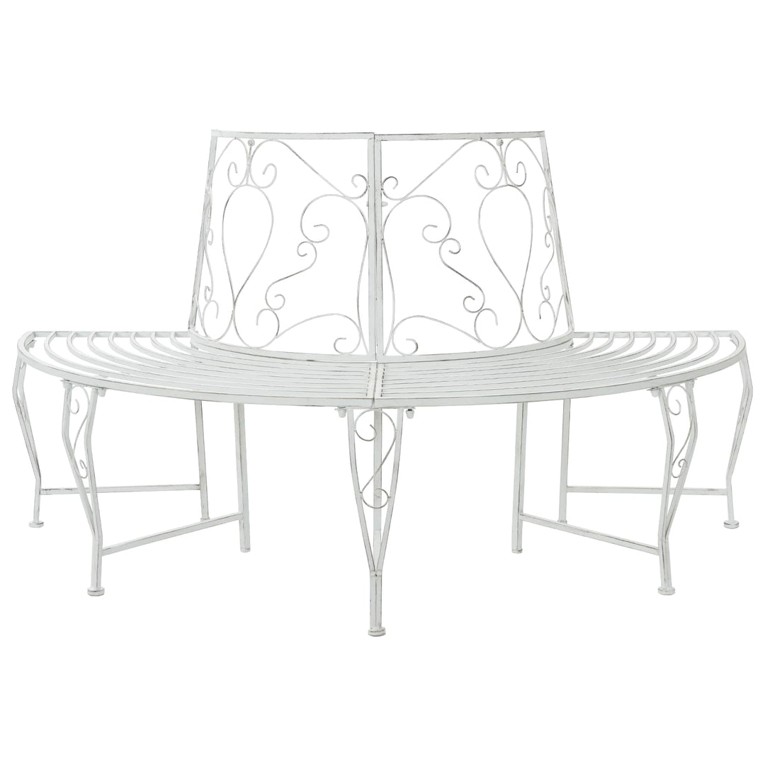 Træ Bænk 4-Antal sæder 160 x 80 x 89 cm Stål Antik hvid