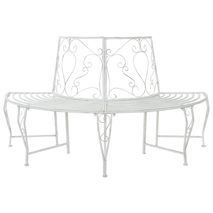 Træ Bænk 4-Antal sæder 160 x 80 x 89 cm Stål Antik hvid