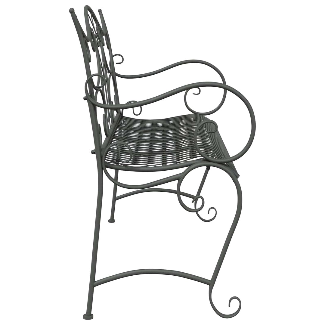 Havebænk 2-Antal sæder 114 x 56,5 x 90 cm Stål Sølvgrå