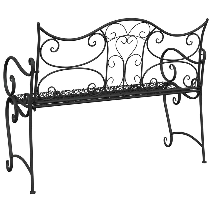 Havebænk 2-Antal sæder 114 x 56,5 x 90 cm Stål Sort