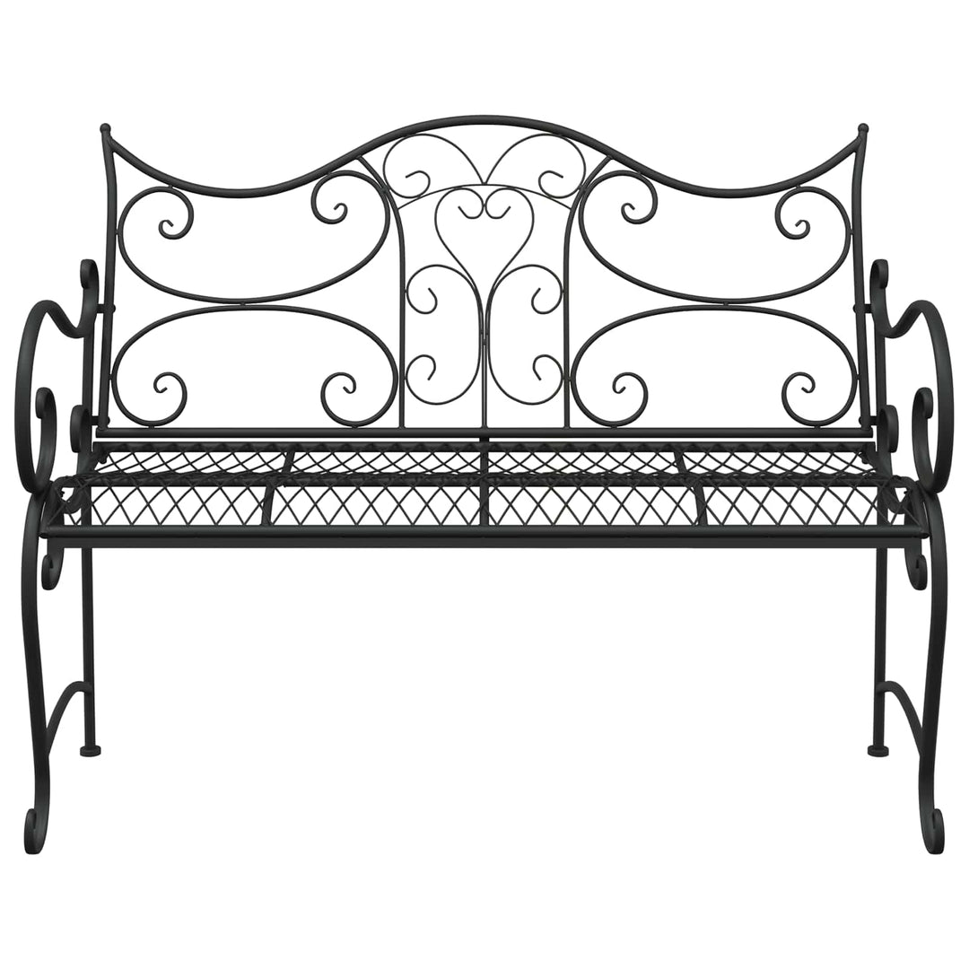 Havebænk 2-Antal sæder 114 x 56,5 x 90 cm Stål Sort