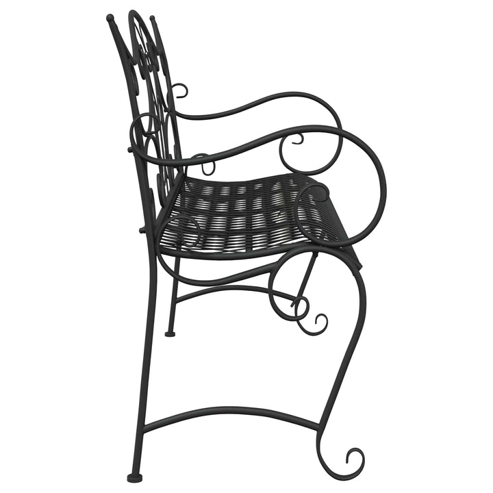Havebænk 2-Antal sæder 114 x 56,5 x 90 cm Stål Sort