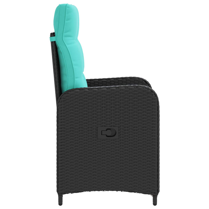 Lænestol til haven Sort og turkis polyrattan