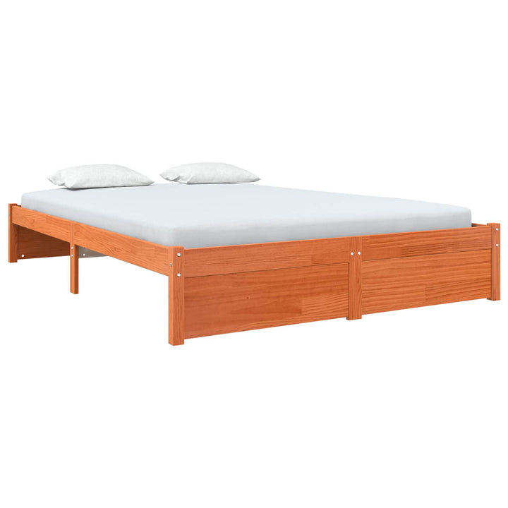 Sengestel Voks brun 140 x 200 cm Massivt fyrretræ