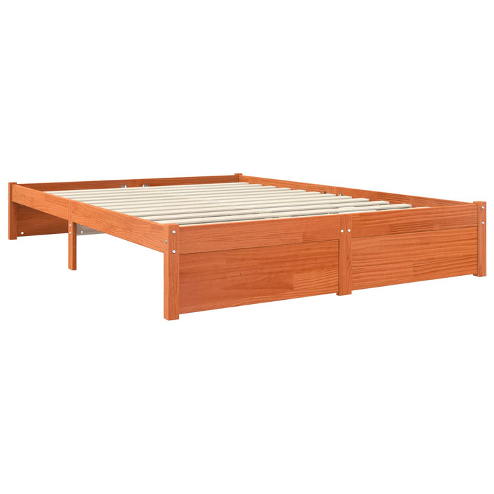 Sengestel Voks brun 140 x 200 cm Massivt fyrretræ