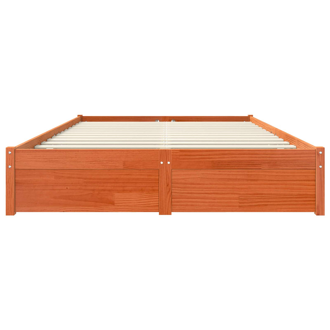 Sengestel Voks brun 140 x 200 cm Massivt fyrretræ