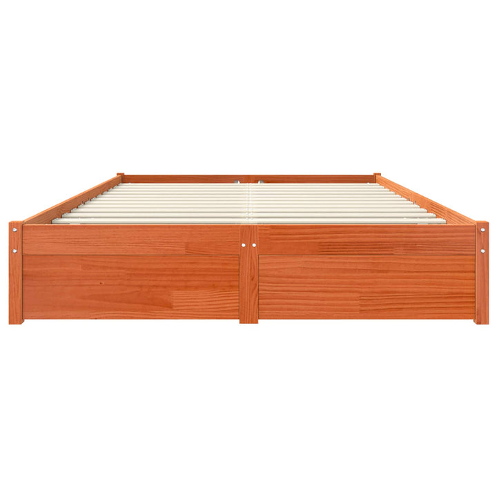 Sengestel Voks brun 150 x 200 cm Massivt fyrretræ