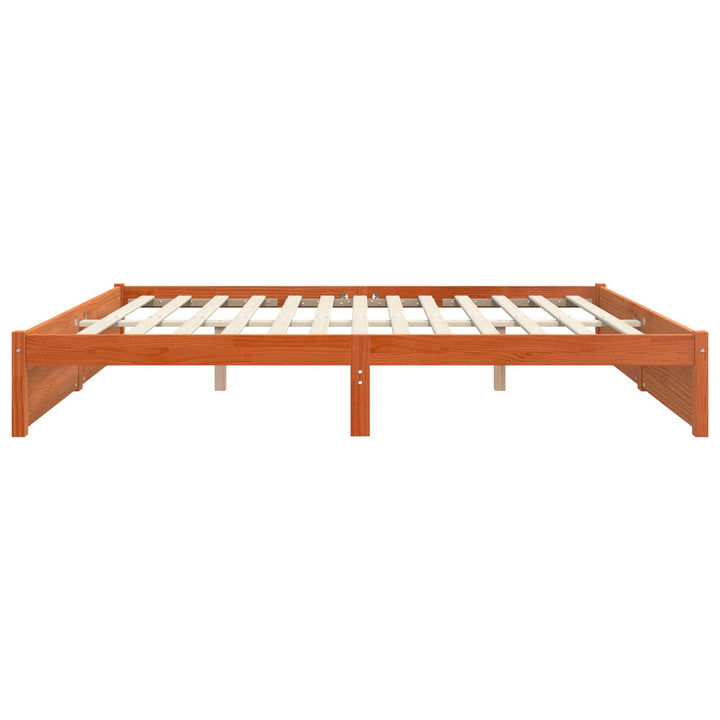 Sengestel Voks brun 150 x 200 cm Massivt fyrretræ